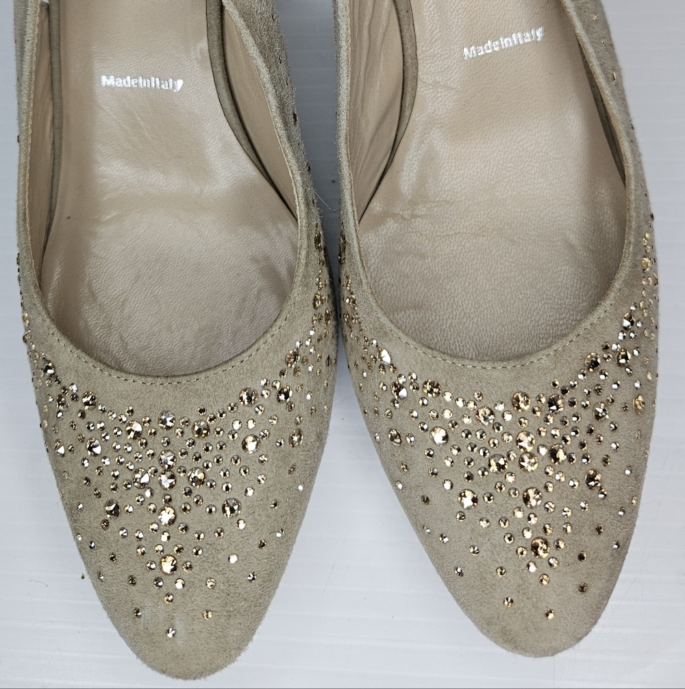 Ron White "Vivian Crystal" Fawn Amber Slingback – Size 36.5, New, Without Box - Picture 5 of 12